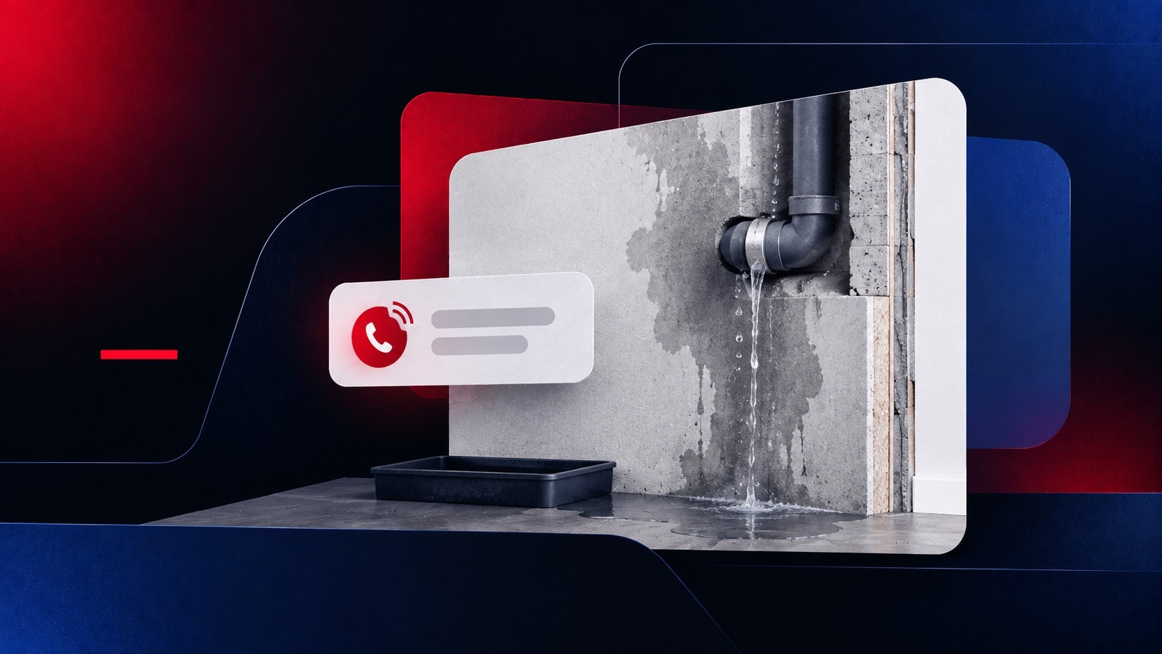 Plafond marqué par une infiltration d'eau dans un appartement en copropriété